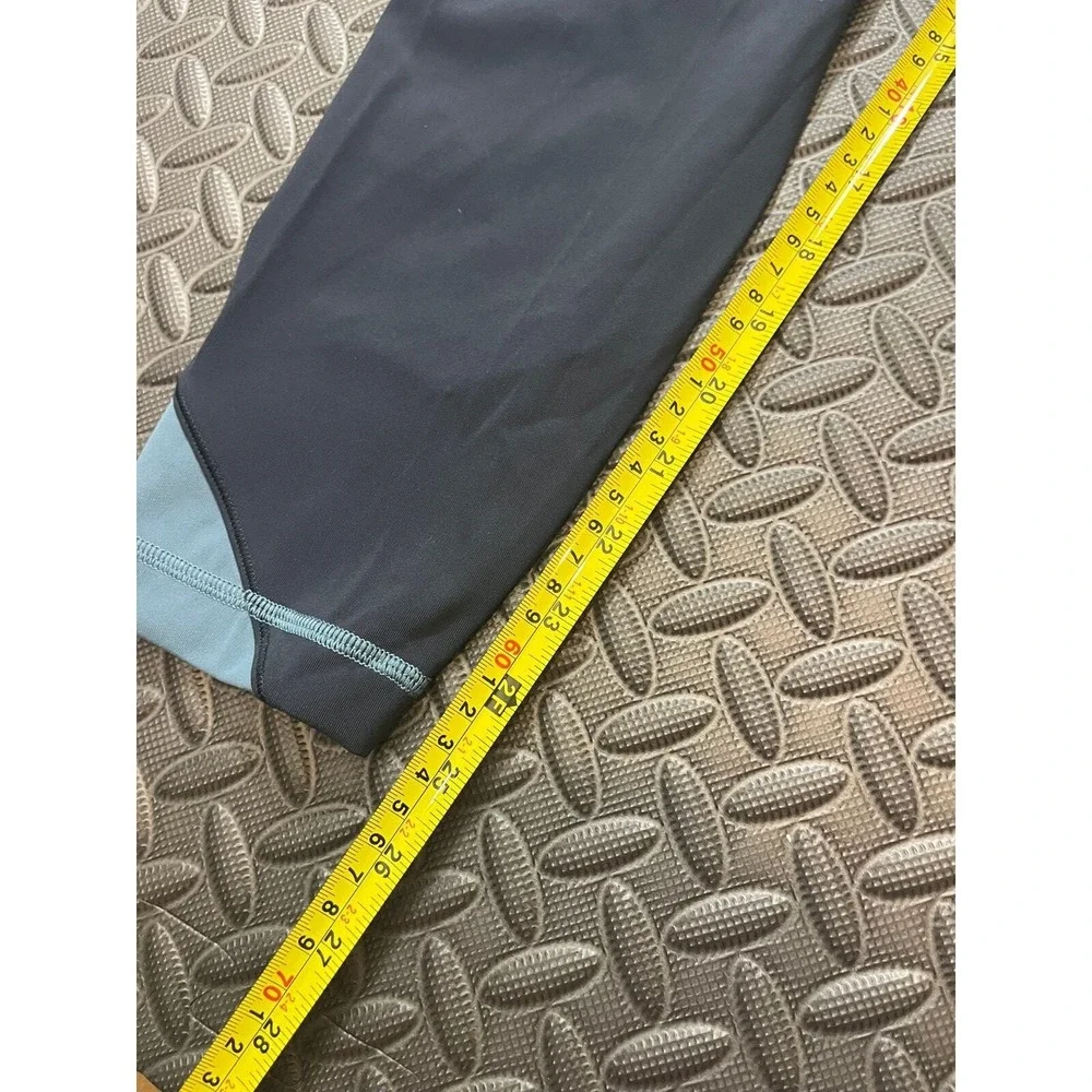 Lululemon Wunder Under Leggings Women 8 Blue Grey Colorblock High Rise 25 Inseam